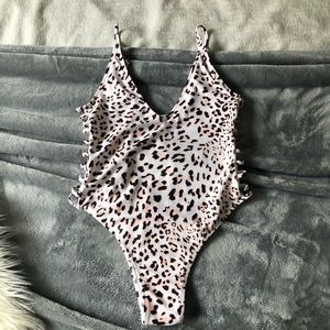 Leopard one piece swimsuit